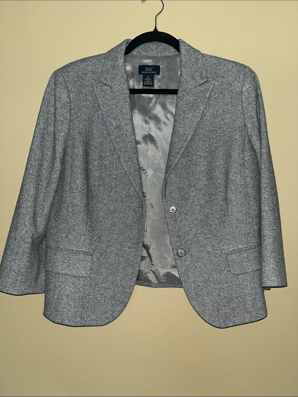 Brooks Brothers Gray Tailored Two-Button Blazer